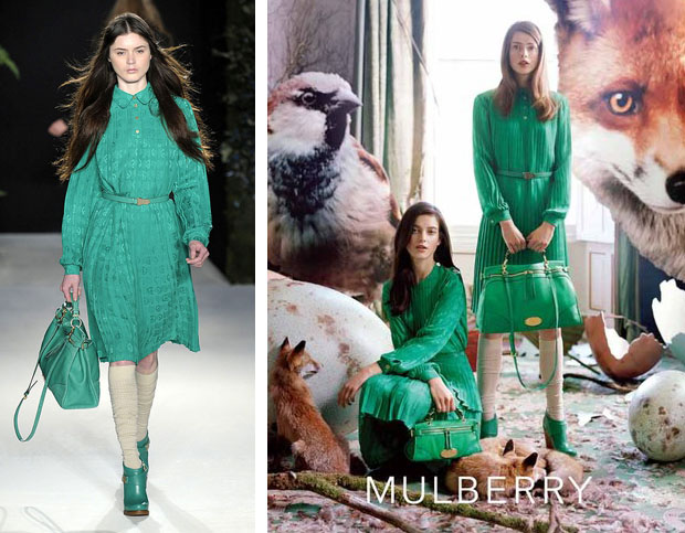 Mulberry Peace Love Dress Runway & Print Campaign Ad