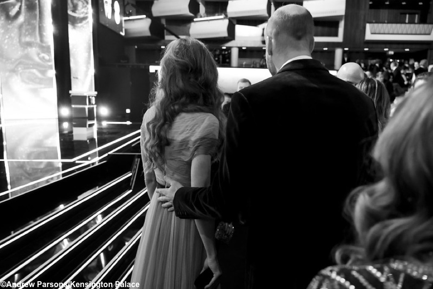 Kate Will BAFTAs from Back Black White Gucci Gown Feb 22 2026 | Imperial Wire