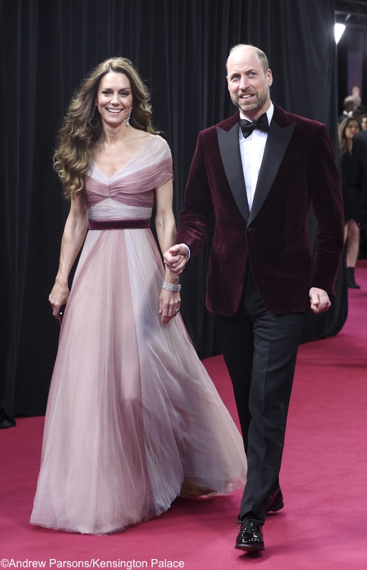 Kate William Full Length Arriving BAFTAs Pink Gucci Gown Feb 22 2026 KP | Imperial Wire