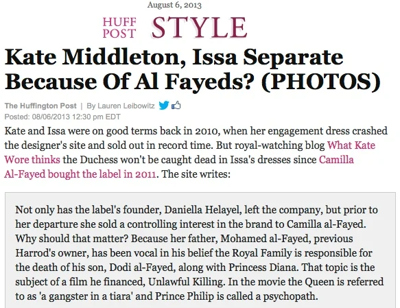 Huffington Post Style August 6, 2013