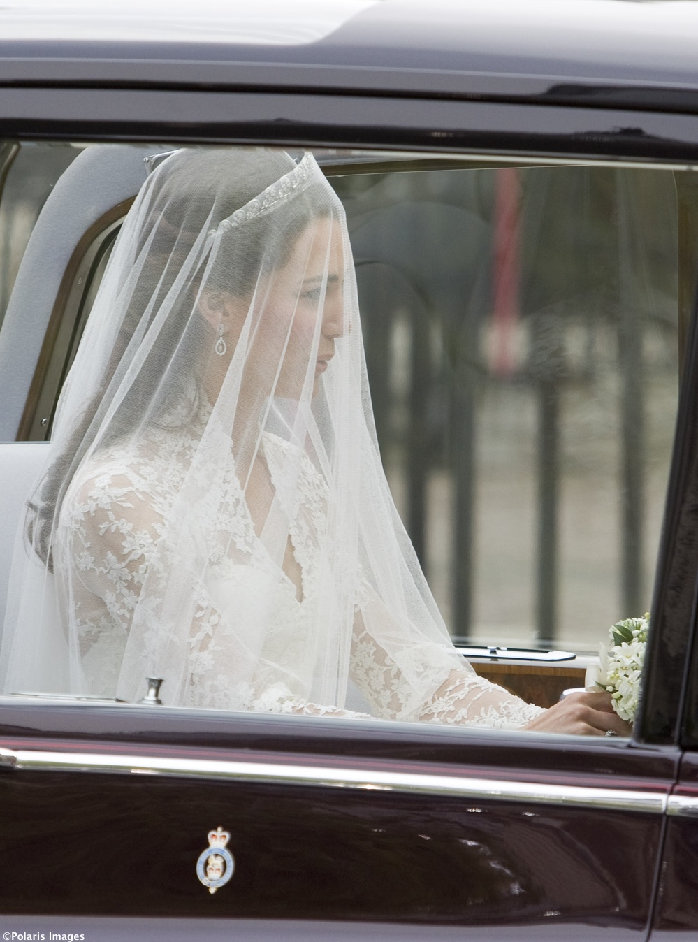 Kate Middleton Wedding in Car from Goring to Westminster Abbey