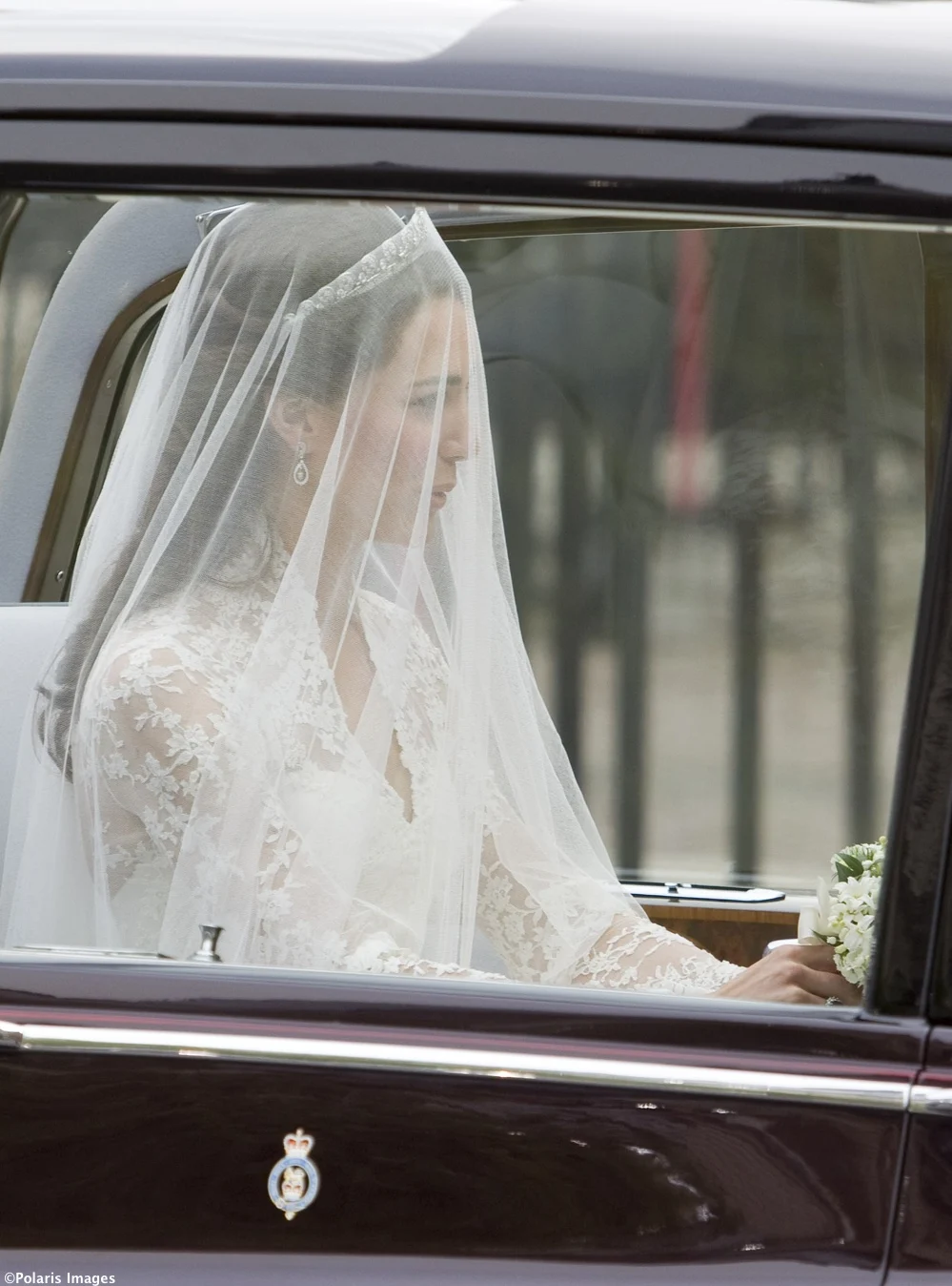 Kate Middleton Wedding in Car from Goring to Westminster Abbey