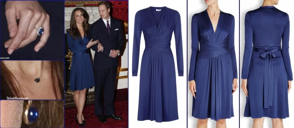 kate Iconic Looks Engagement Announcement Blue Issa Dress Made May 4 2017