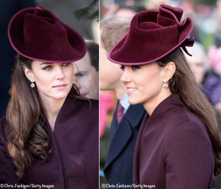 Kate in Aubergine for Christmas Day Services UPDATED – What Kate Wore