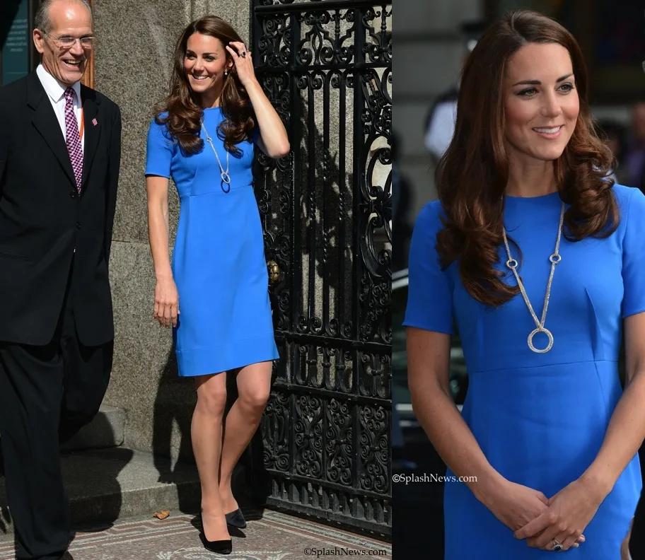 Kate Middleton July 19 20123 Portrait Gallery Blue Stella McCartney Ridley Dress
