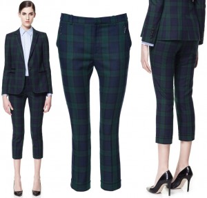 zara tartan trousers