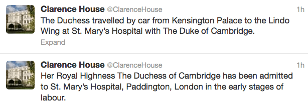 Clarence House Twitter Feed 