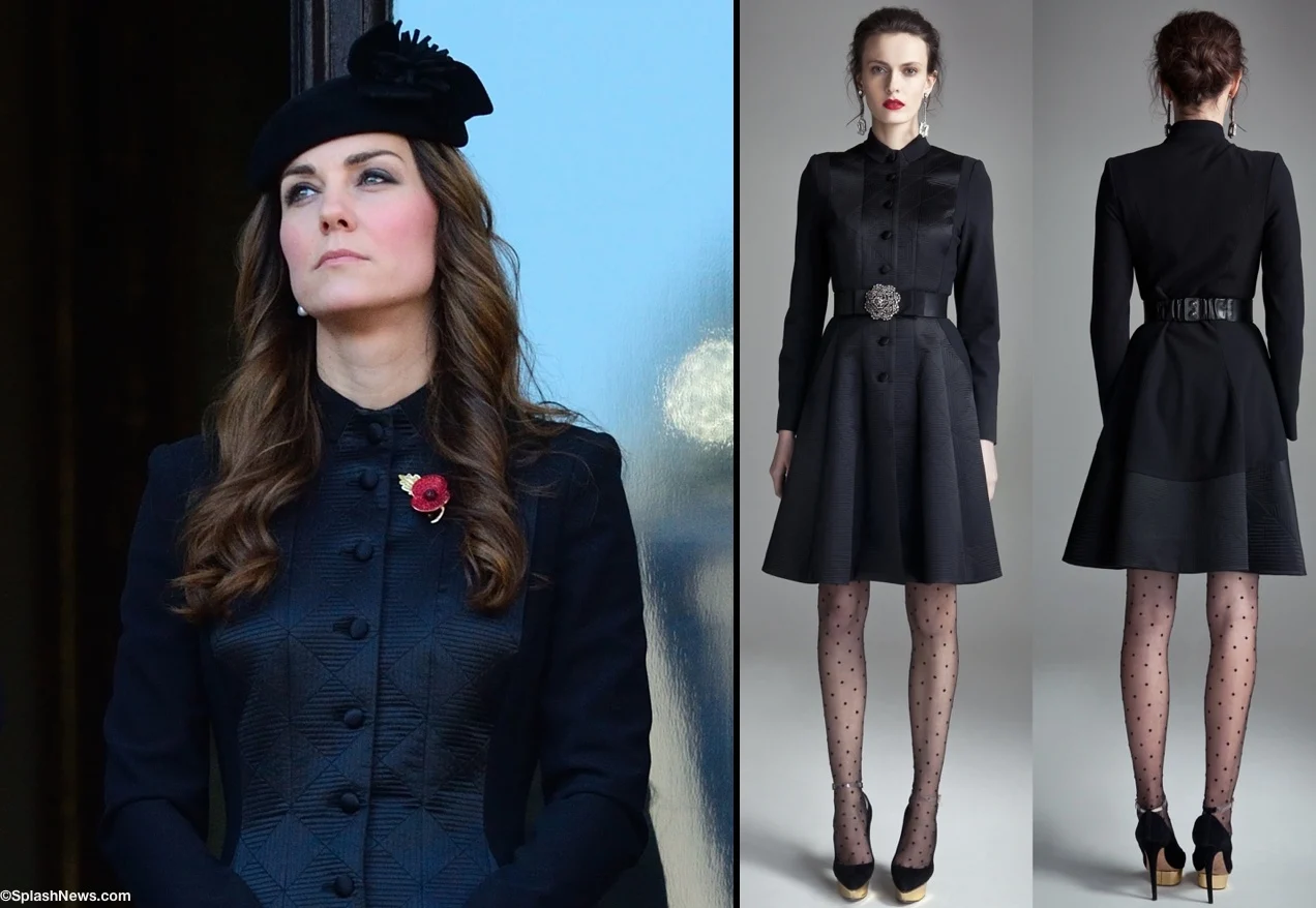 Kate Middleton Temperley London Black COat Noa