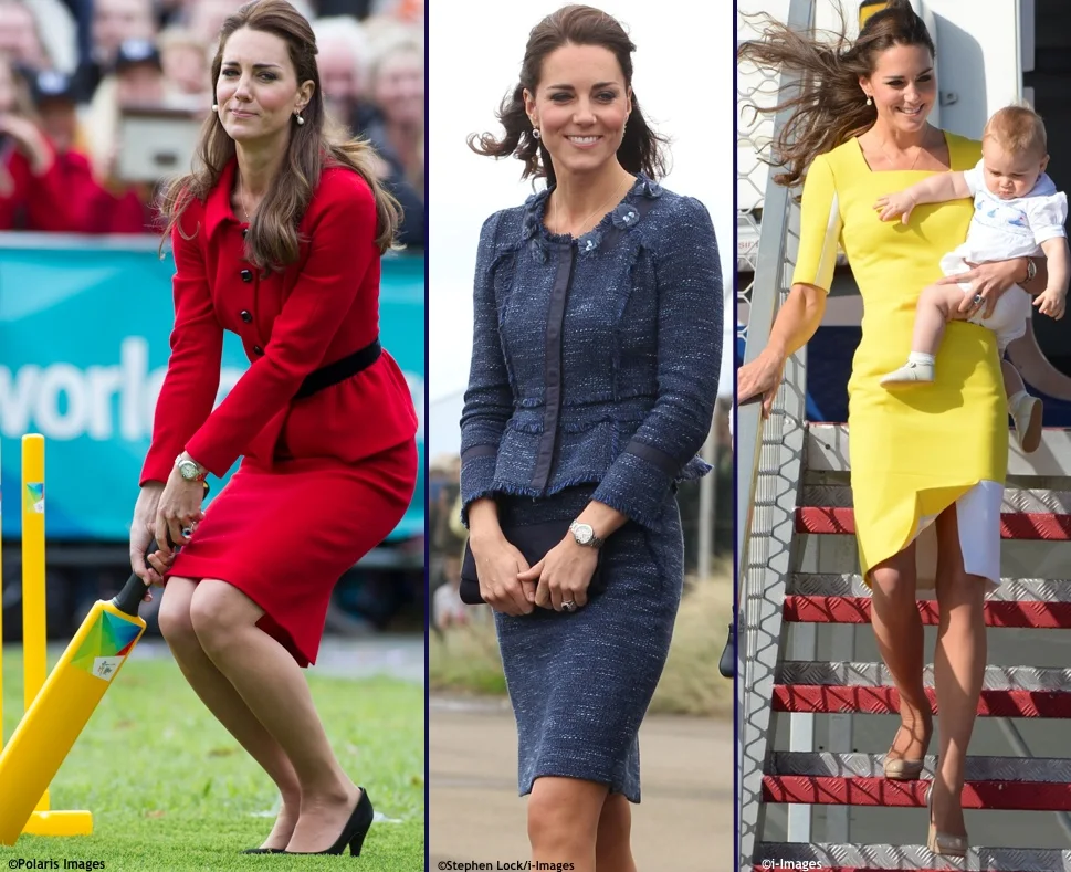 Kate Royal Tour Wrapup Red Luisa Spagnoli Christchurch Cricket Blue Rebecca Taylor Sparkle Tweed Yellow Ilincic Ryedale Polaris, i-Images, i-Images