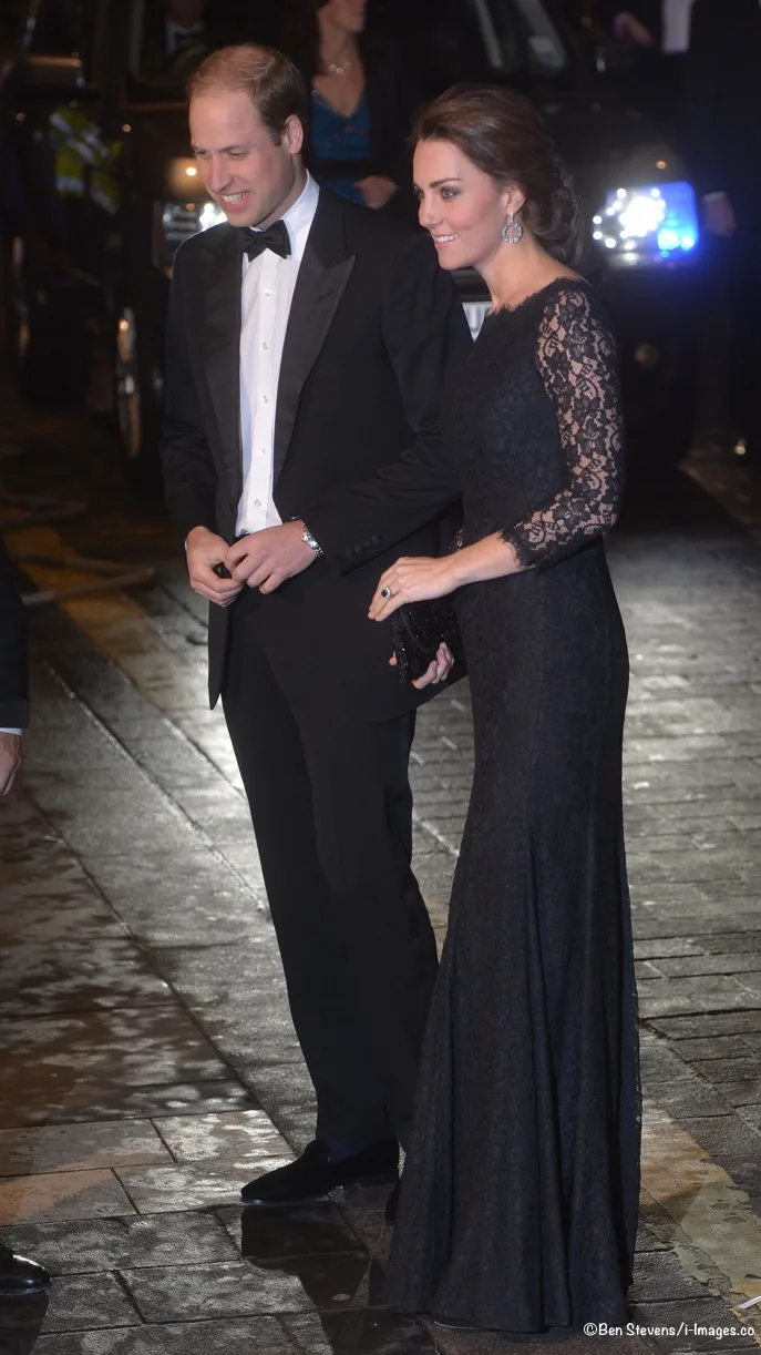 Duchess Kate Royal Variety 2014 Black Lace Zarita DVF Diane von Furstenberg