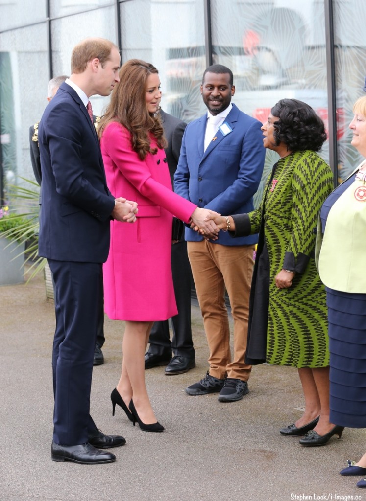 Kate in Hot Pink Mulberry Coat for South London Visits, Prince William ...