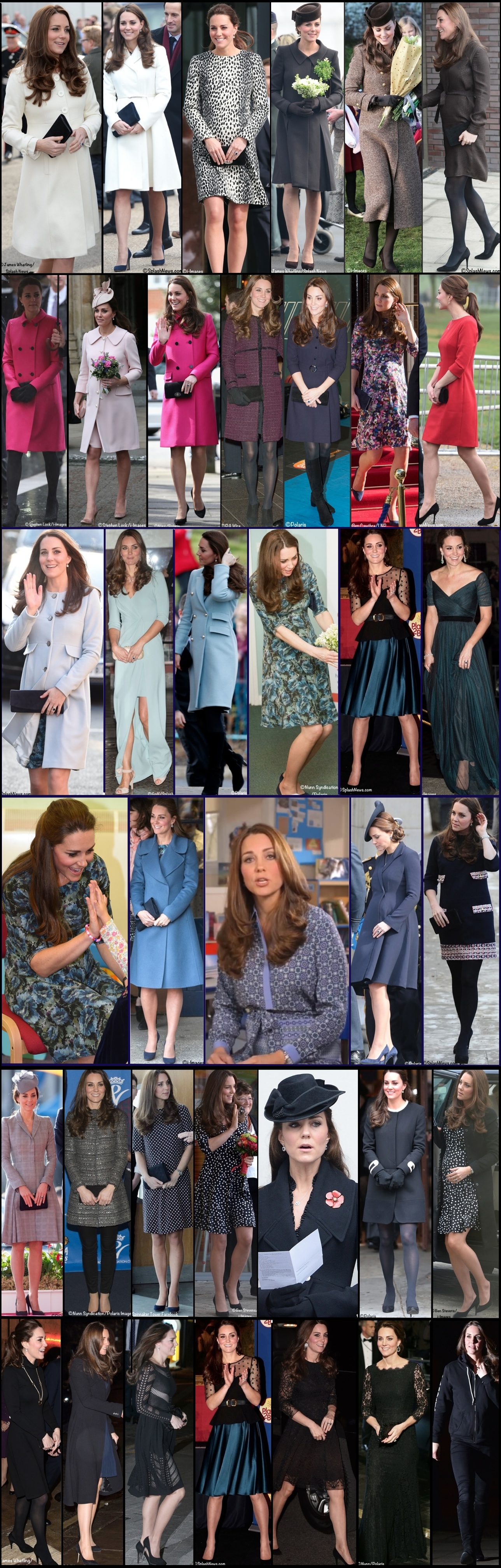 Kate pregnancy Maternity Wardrobe Wrapup Massive Giant Collage April 2015