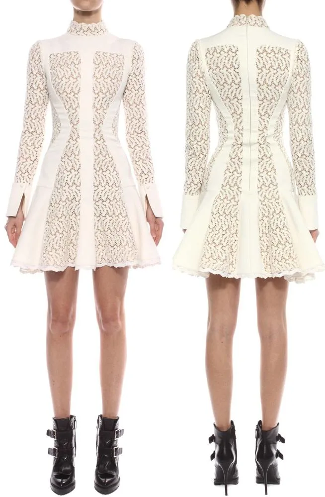 McQueen Broderie Anglaise Mini Dress pre Fall 2015