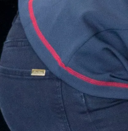 Kate Portsmouth America's Cup Jeans Closeup Back Pocket Tag Logo Label July 26 2015