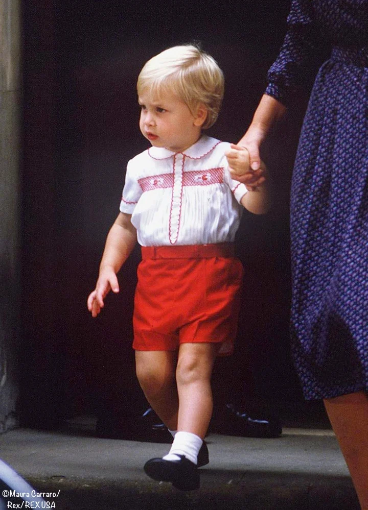 Prince William Red Smocked Suit Set Shorts 