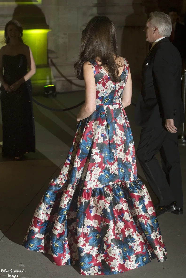 back view Kate Middleton Erdem Alouette Evening Gown