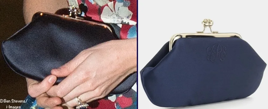 Anya Hindmarch Maud Kate Middleton navy silk handbag