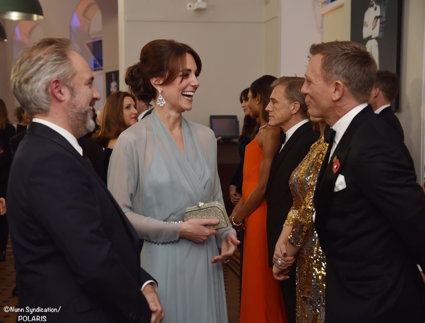 Kate Middleton Jenny Packham evening gown James Bond Spectre premiere