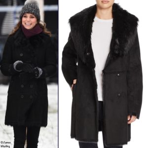 Burberry black shearling on sale coat