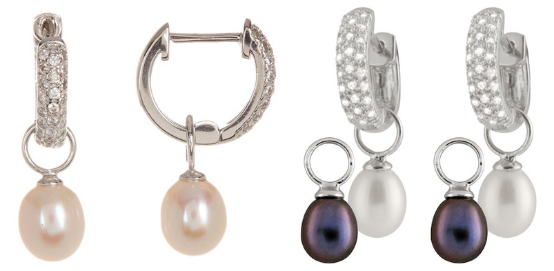 pearl drop earrings and bracelet