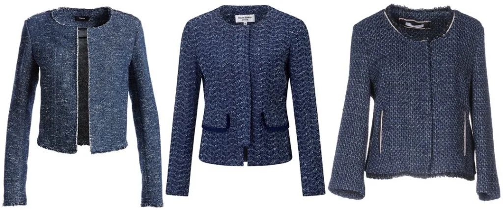 RepliKate for Rebecca Taylor New Blue Sparkle Tweed jacket 3 Three Options Feb 28 2017