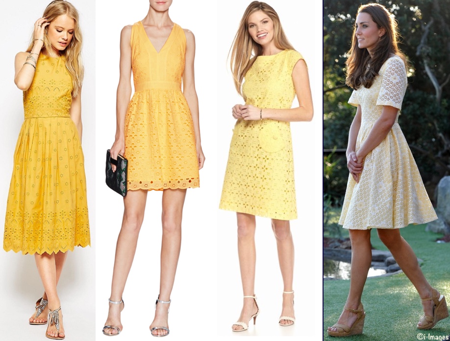 yellow broderie anglaise dress