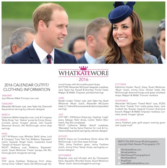 The 2016 What Kate Wore Calendar Has Arrived & We’re Giving Some Away