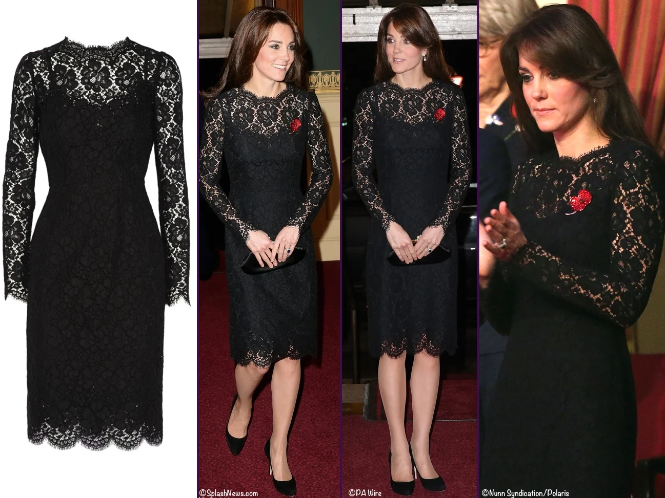 Kate Middleton Black Lace D&G Dolce and Gabbana