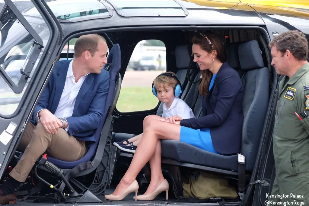 Kate William George Inside RAF Squirrel Helicopter Air Tattoo July 8 2016