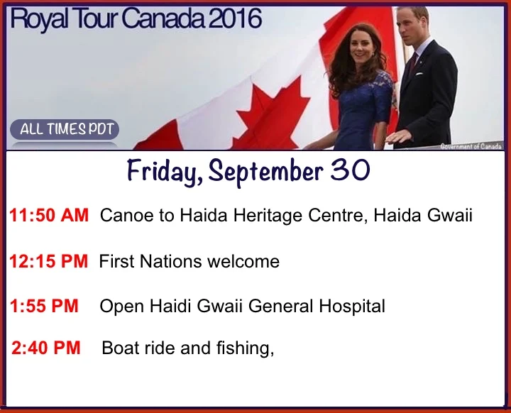 canada-day-6-schedule-event-times-timing-itinerary-agenda-engagements-september-30
