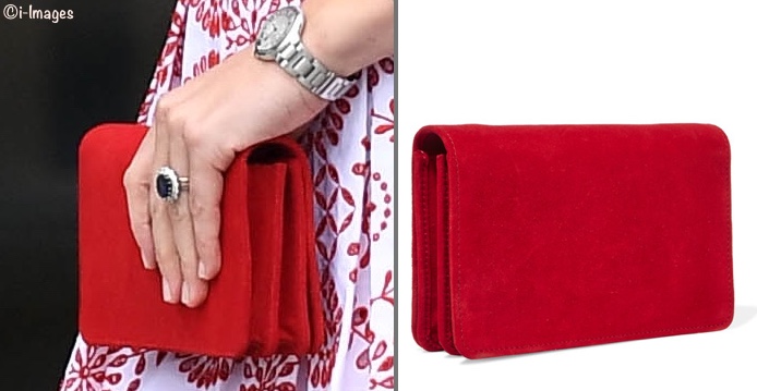 Duchess Cambridge Canada red Bow Suede Bag from Miu Miu  