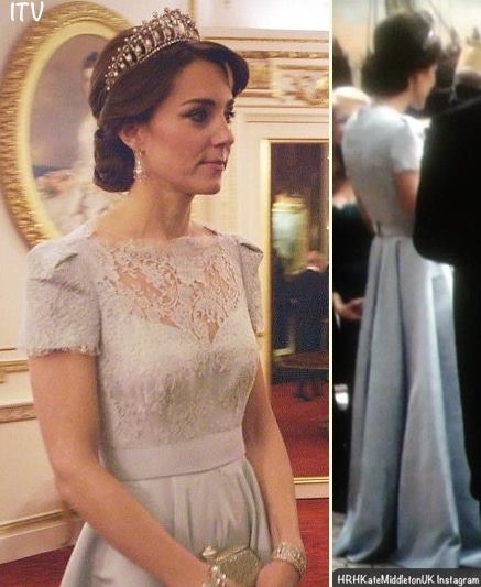 Kate Radiant in Red Gown & Cambridge Lover's Knot Tiara 