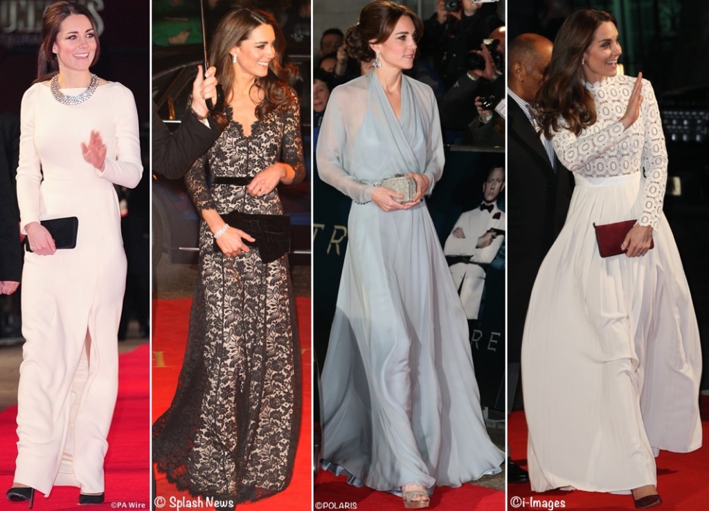 The Duchess Glitters in a Glamorous McQueen Gown & Supersized Earrings ...