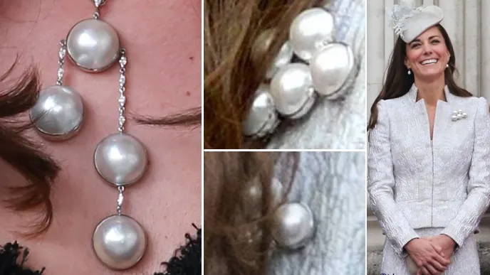 Kate Pearl Necklace Paris Compared Trooping Colour 2014 Pearl Brooch Made March 20 2017