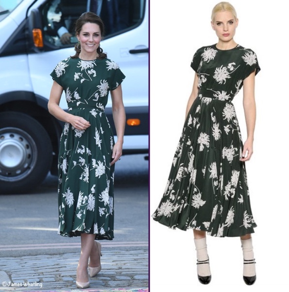 Kate Flower Show Chelsea Green Rochas Dress Side by Side May 22 2017 ...