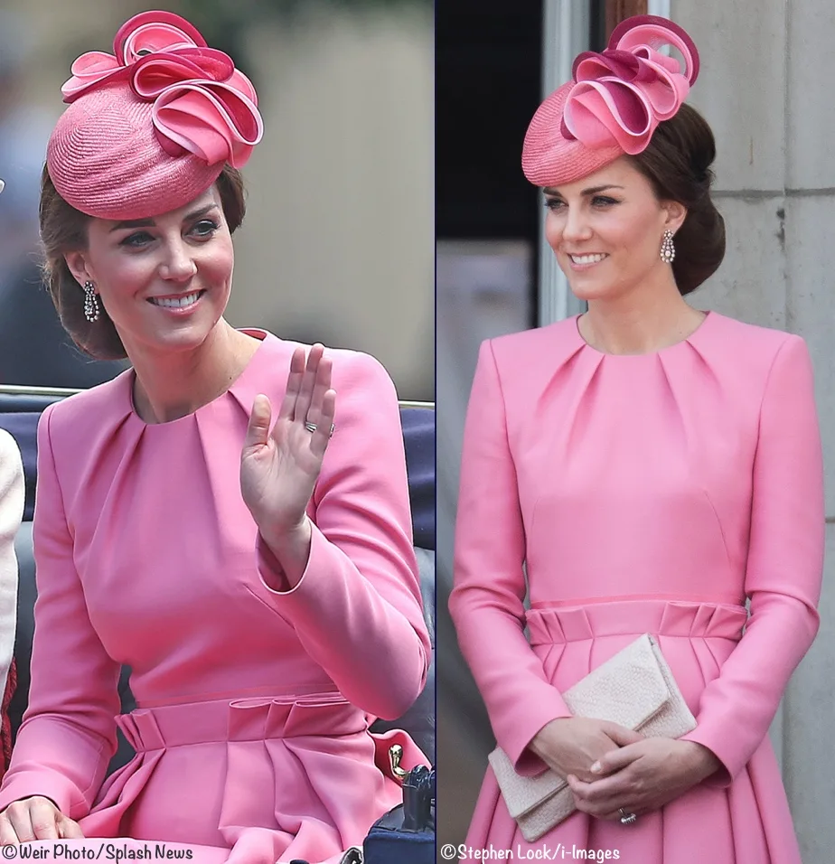 Kate Middleton Duchess Cambridge Pink Dress Trooping Colour 2017