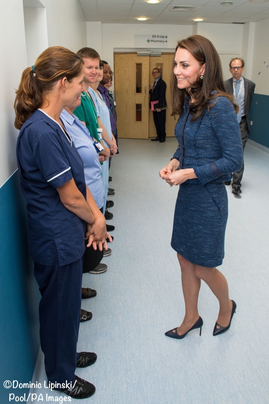 Kate Middleton Blue Rebecca Taylor Kings College Hospital photos