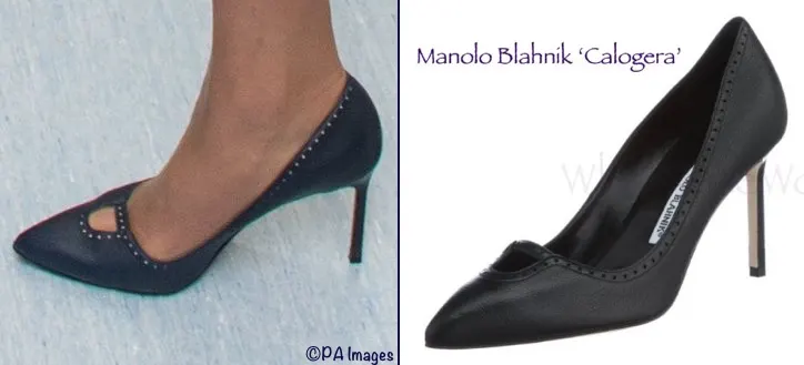 Kate Middleton navy blue Manolo Blahnik calogera shoes heels pictures