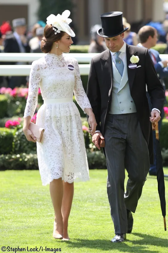 The Duchess of Cambridge wore white Alexander McQueen lace dress