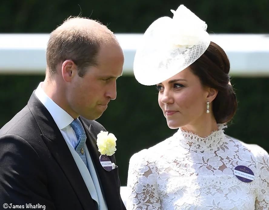 Duke Duchess Cambridge Royal Ascot Kate Middleton McQueen white lace