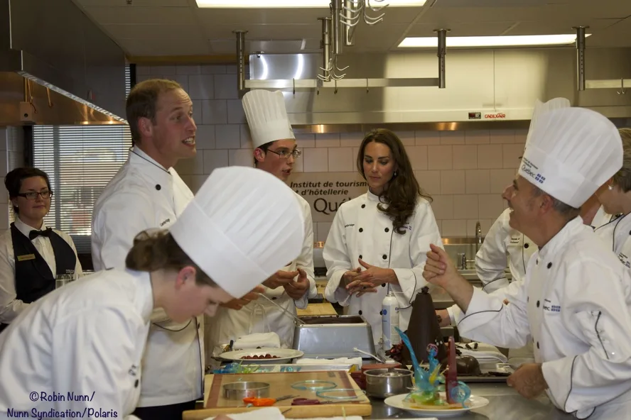 Duke Duchess Cambridge Cooking Class Quebec 2011 Kate Middleton Chef uniform