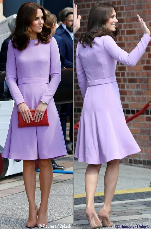 Duke Duchess Cambridge Kate Middleton Maritime Museum Purple Lavender Emilia Wickstead dress