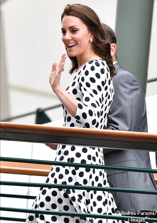 Duchess Kate Dolce Gabbana polka dots Wimbledon 