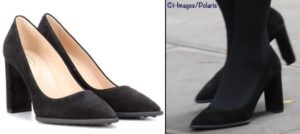 Tod's black suede shop block heel pumps