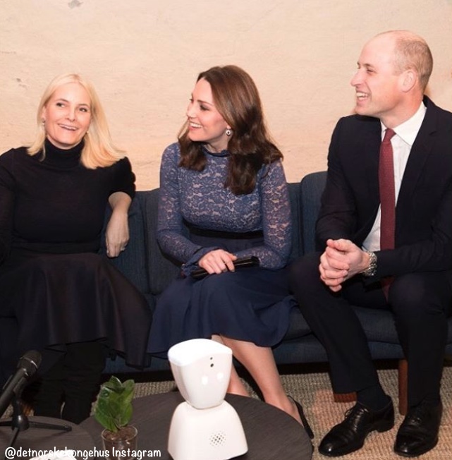 Kate in Blue Catherine Walker & Séraphine Maternity for Snowy Oslo ...