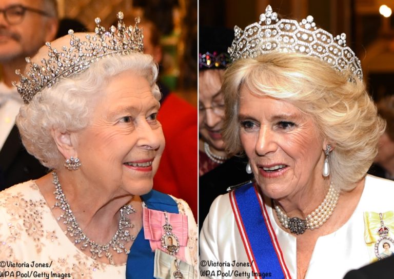 The Duchess Shines in Lover’s Knot Tiara for Buckingham Palace ...