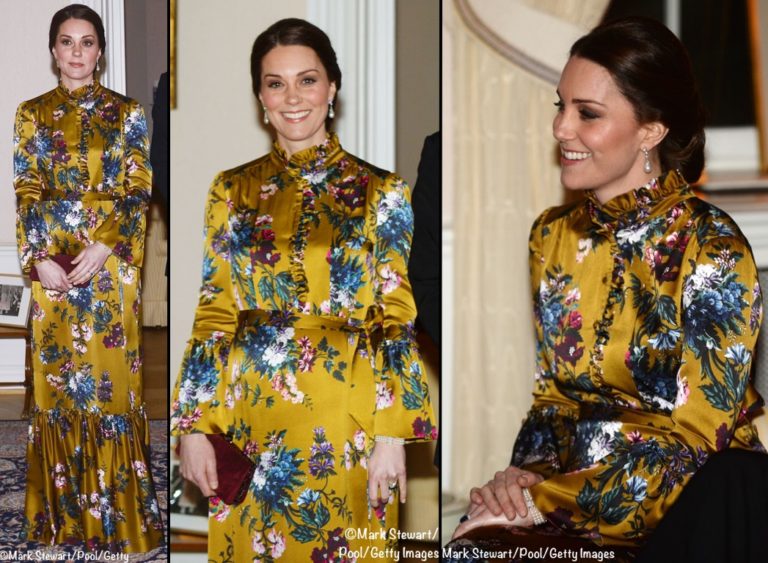 kate in gold gown