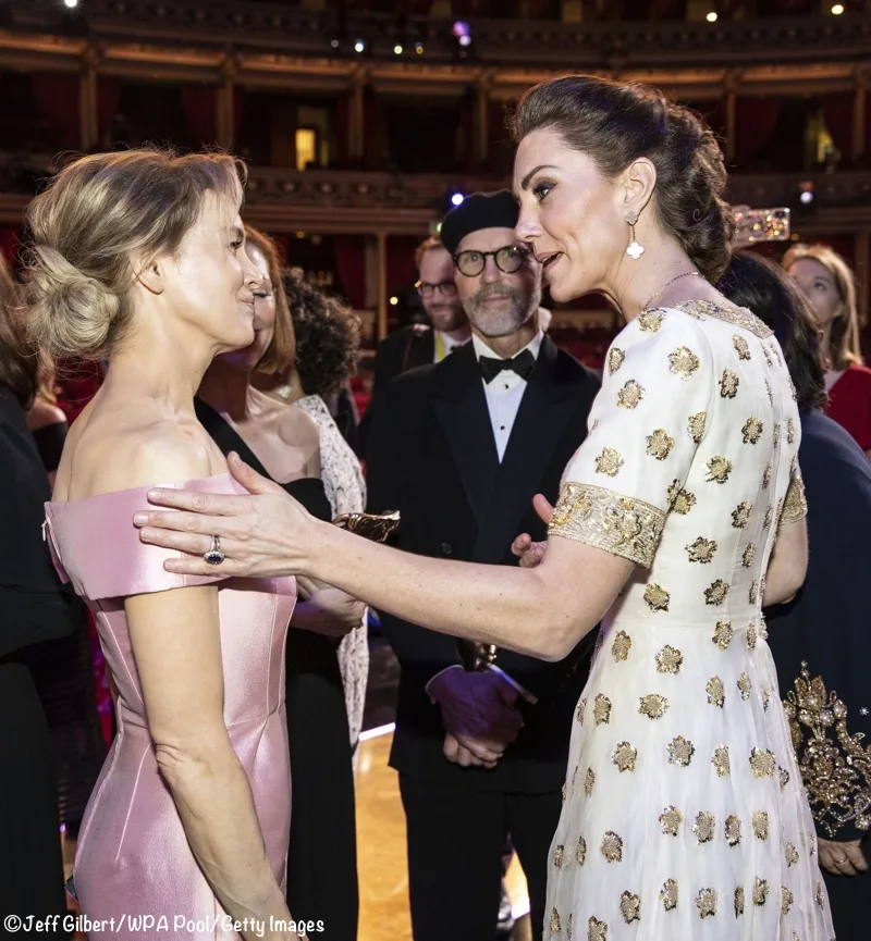 Kate Middleton Duchess Cambridge Renee Zellweger BAFTAs