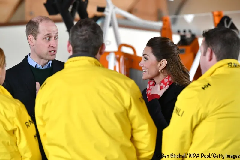 Duchess Kate Mumbles Wales Navy Hobbs Binaca Coat Beulah London Scarf