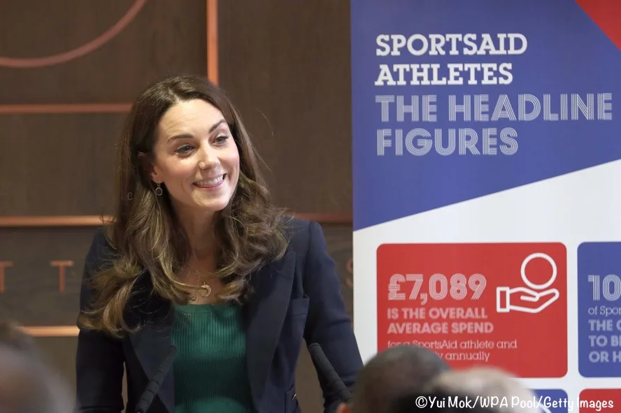 Kate Middleton speech SportsAid Smythe blazer